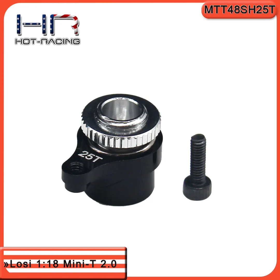 Hot Racing Black Alum Servo Saver Horn Set Mini-T 2.0 / Mini-B 2.0, Don't Over-Tighten, Replace Plastic Los211012