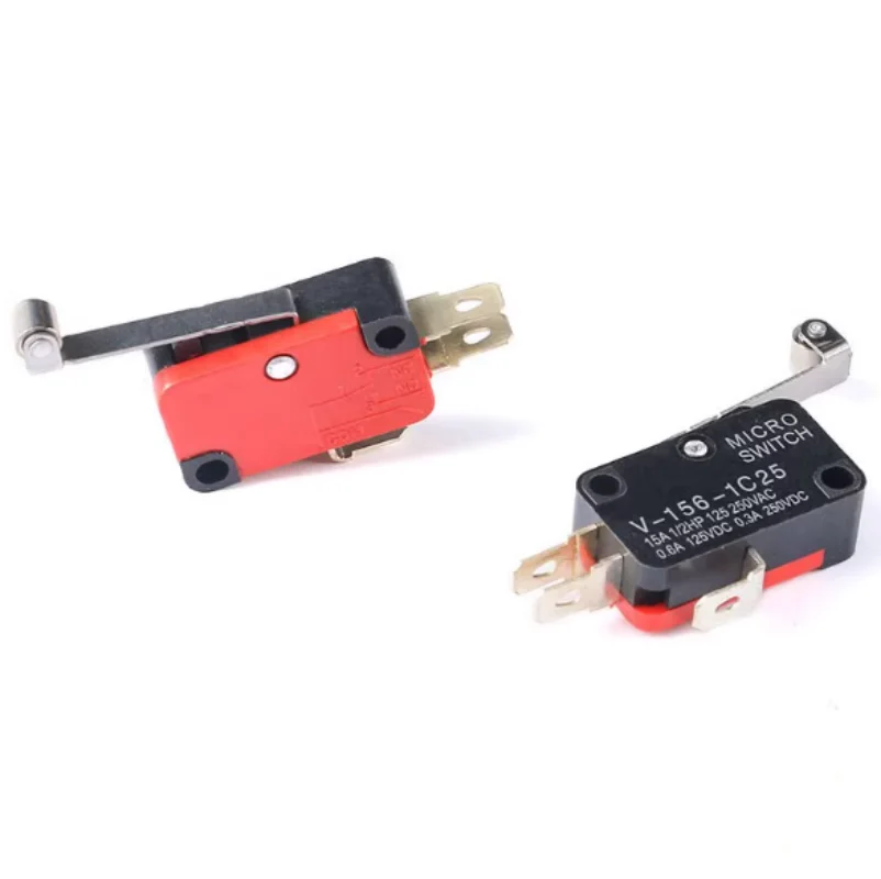 

5 шт. микропереключатель концевой выключатель V-156-1C25 15A роликовый переключатель с длинной ручкой
