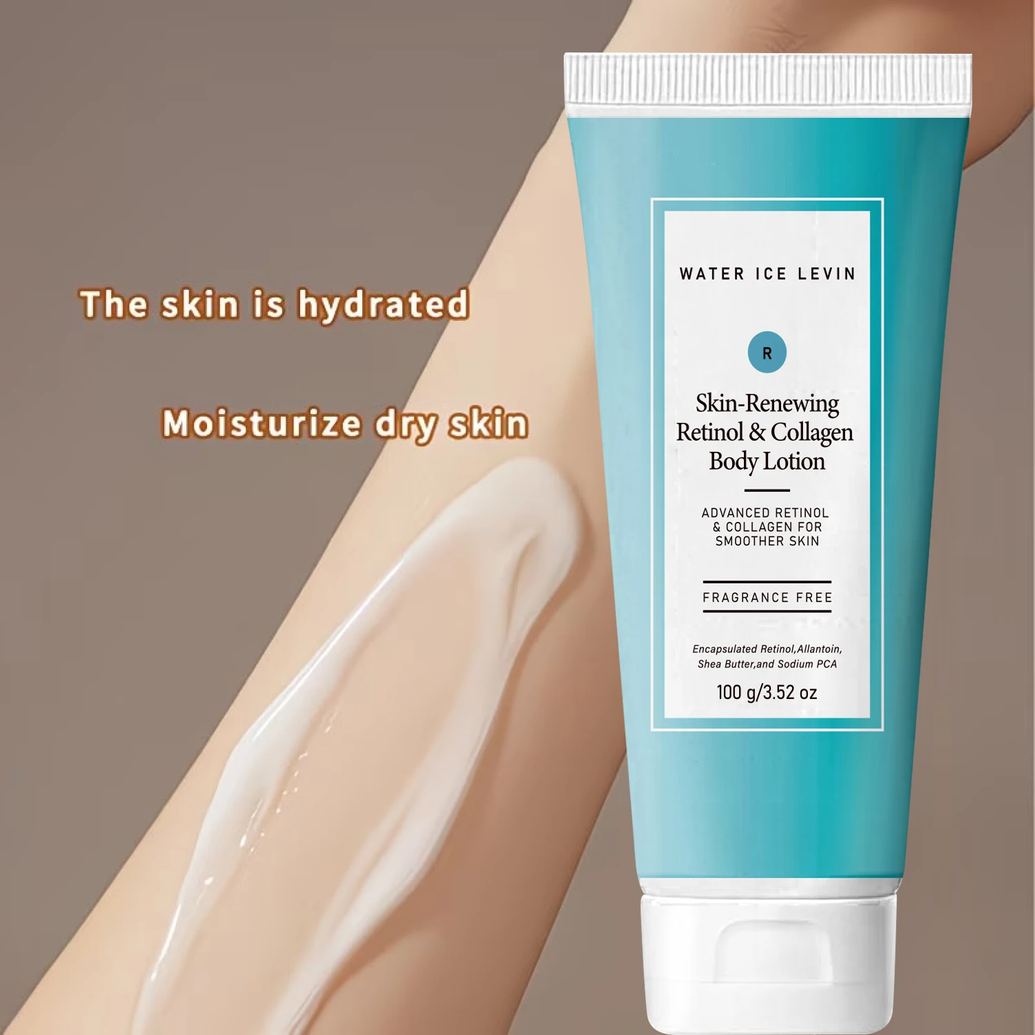 Retinol & Collagen Body Lotion with Shea Butter, Moisturizing Firming Skin Renewing Lotion, Fragrance Free 100g