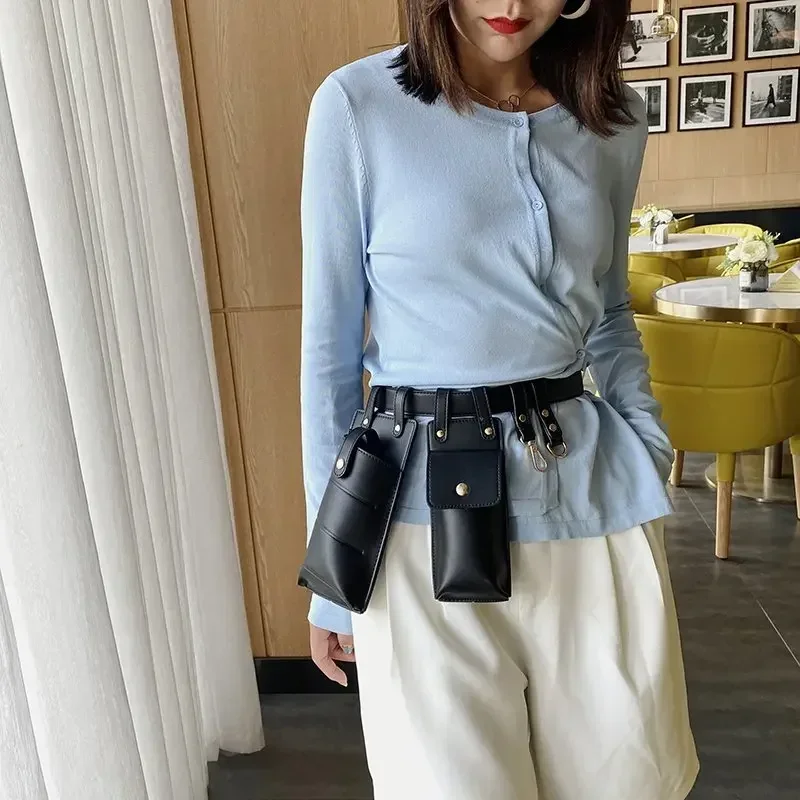 2024 جديد حقيبة أنيقة السيدات الصغيرة بولي Leather حزام جلد حقائب نسائية موضة حقيبة كتف حقيبة ساع