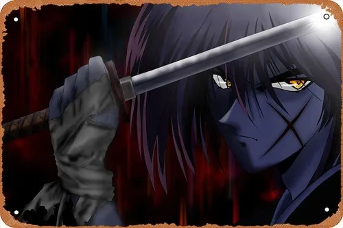 Rurouni Kenshin Anime poster Tin Metal Novelty Sign Tin Metal Retro Wall Decor