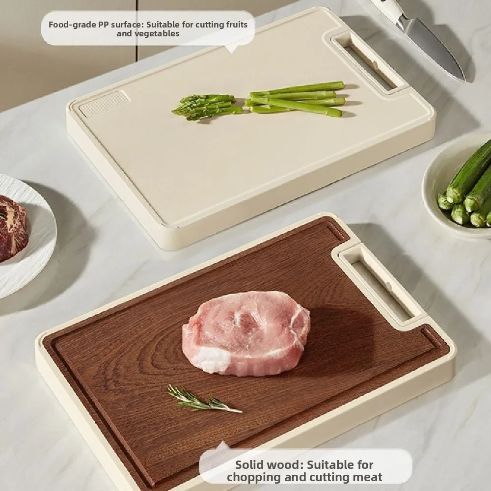 Anti-Bacterial Double-sided Cutting Board Anti-Slip Non-sticky Wood Chopping Board Odor-Free Anti-Mold Kitchen Chopping Block