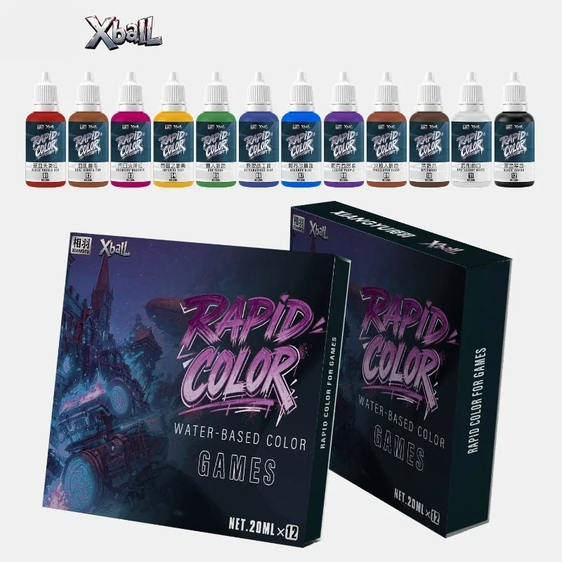 12 Colors 20ml Shadow Contrast Color Series Water Based Miniature Paint DIY Sand Table Model Coloring Pigment Wargame Hobby Set