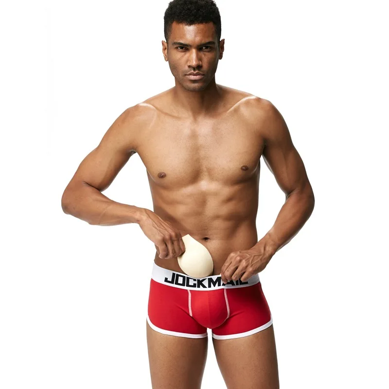 4PCS Set JOCKMAIL Ropa Interior Hombre 100% Cotton Boxers Front and Rear Cup Push Up Buttocks Shaping Sexy Panties 2XLlingerie