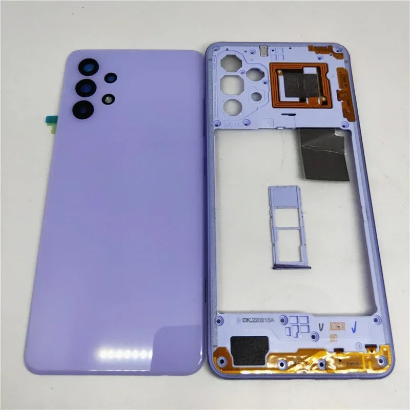 Custodia completa per Samsung Galaxy A32 4G A325 copertura del telaio centrale copertura posteriore della batteria parti di riparazione del coperchio della porta posteriore