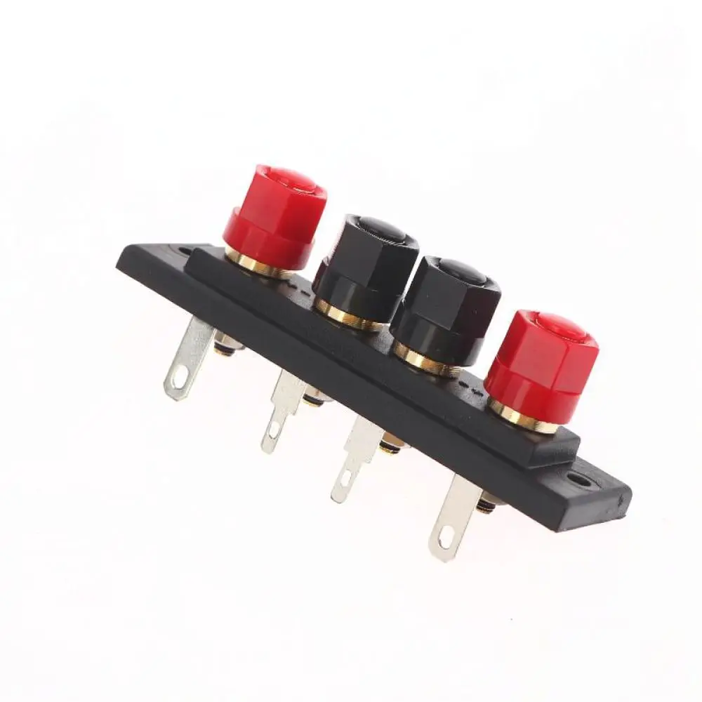 Gold Plated 4 Way Speaker Terminal Binding Post Audio Amplifier Connector For Banana Plug Home Theater Sound System Accessories