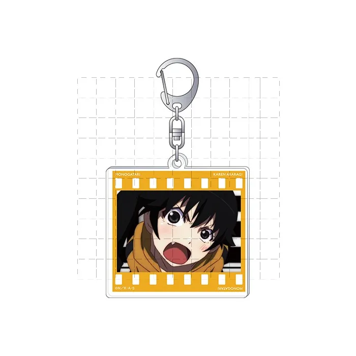 Game Araragi Karen Keychain Doll Anime Acrylic Keyring Pendant for Gift