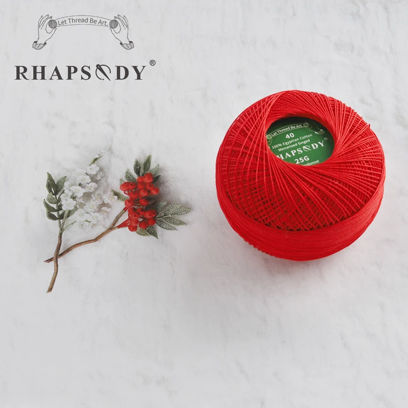 Rhapsody # 40 rozmiarów bawełniana nić do szydełkowania Premium do rzucania Needlepoint DIY Knitting Lace Quilting Sewing Mercerized 300Yds Ball