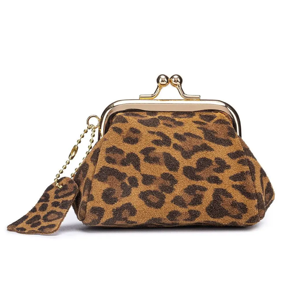 New Leather Coin Purse Leopard Pattern Multifunctional Headphones Organizer Mini Portable Storage Bag