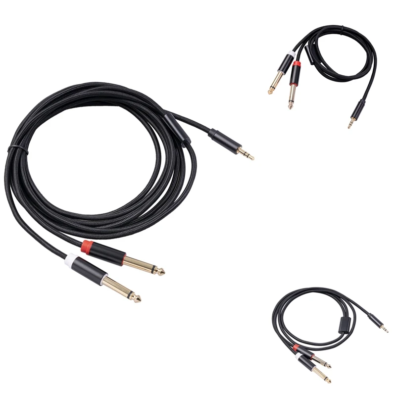 Audio Cable 3.5Mm To Double 6.35Mm Aux Cable For Mixer Amplifier DVD Player Speaker 6.5Mm 3.5 Jack Splitter Cable