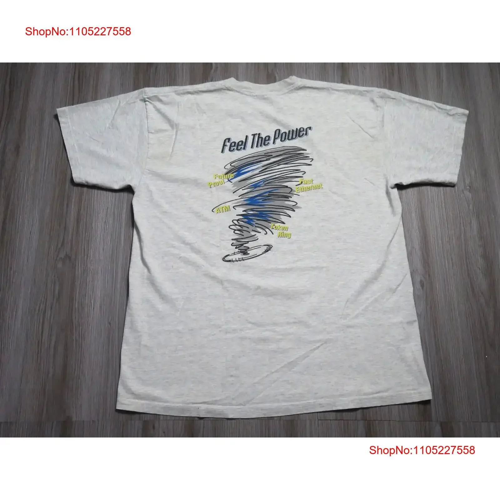 Vintage Olicom Feel The Power Technology T Shirt 90s Size XL Men Pre Owned Read vintage Washed Stylish fashion Breathable