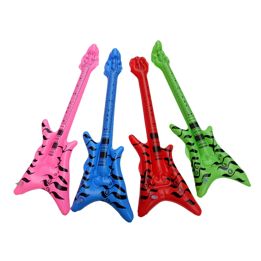 12-teiliges Aufblasbares Gitarren-Set in 4 Farben Ideal für Schwimmbad-Geburtstagsfeiern Sommer-Pool- und Strandparty-Schwimmspielzeuge