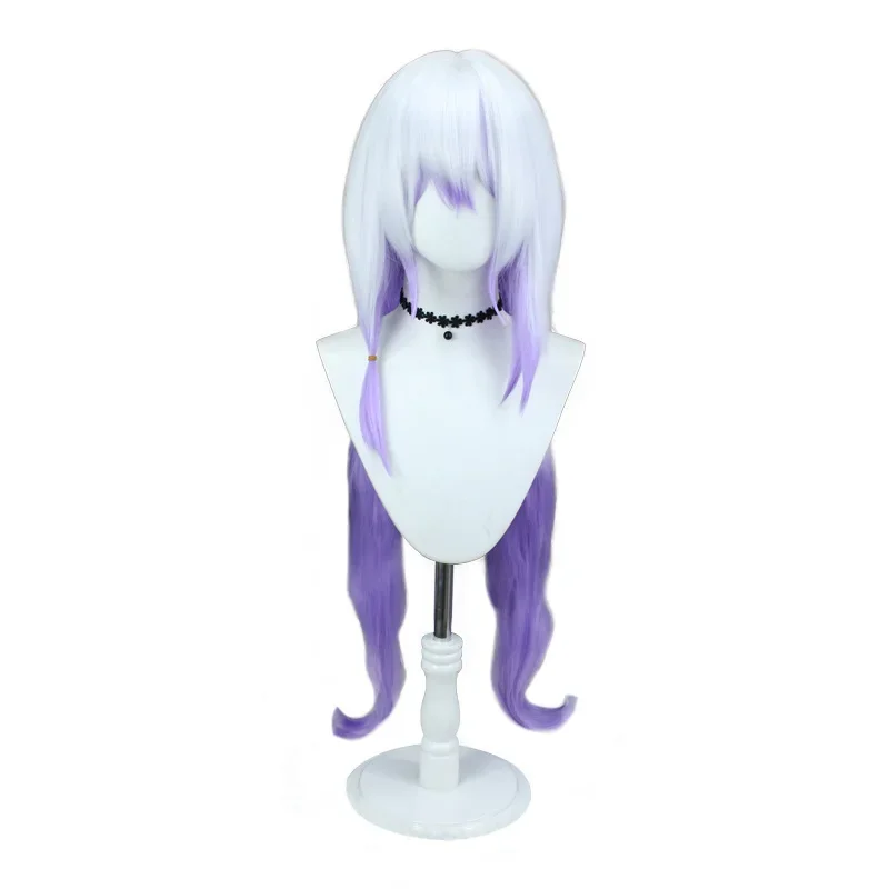 블랙 스완 코스프레 가발 긴 흰색 보라색 그라데이션 가발 코스프레 애니메이션 코스프레 가발 내열성 합성 가발