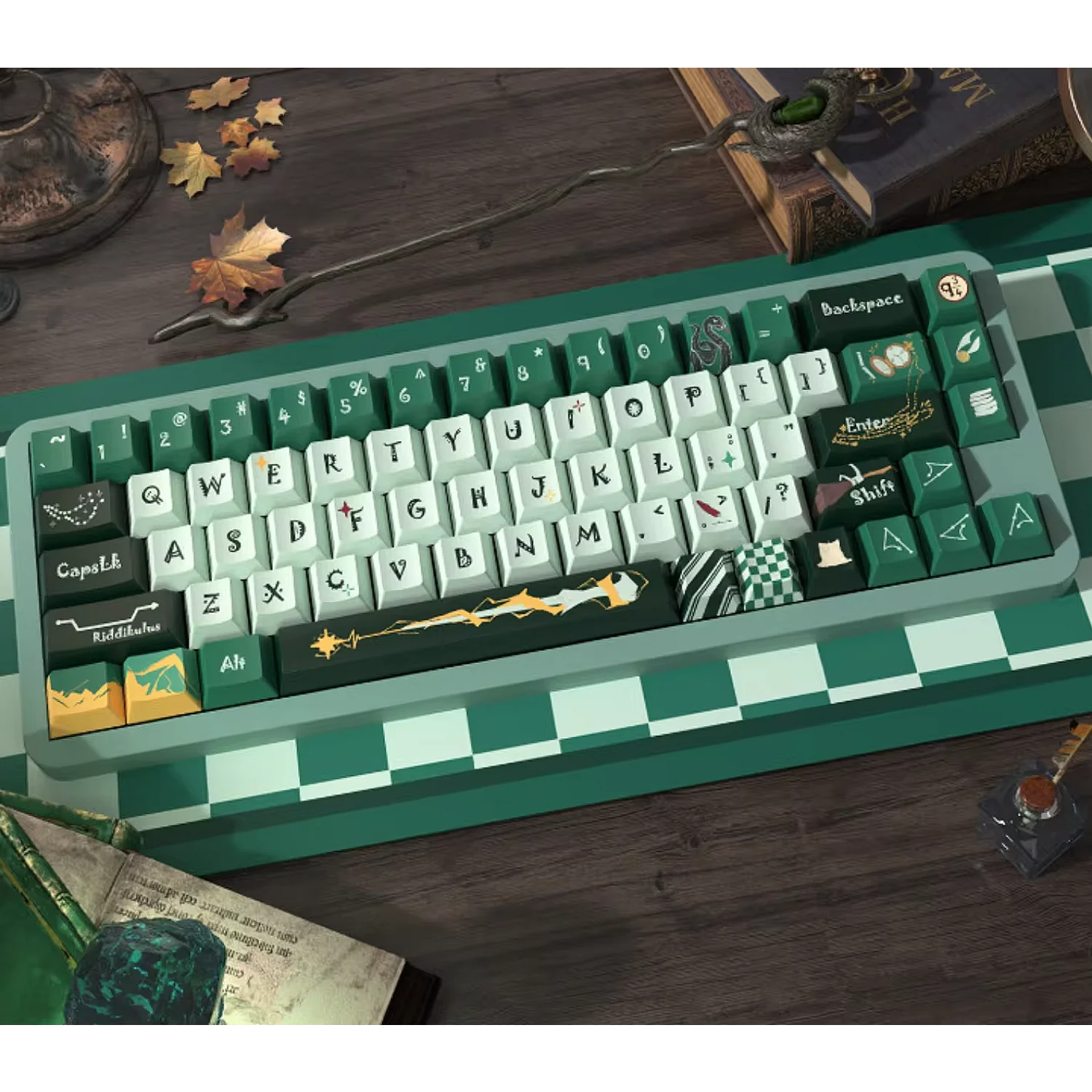 Imagem -04 - Creative Slytherin Pbt Cherry Keycaps Conjunto Grande Sublimação de Calor para 60 64 84 98 108 Teclado Mecânico para Jogos Interruptor mx