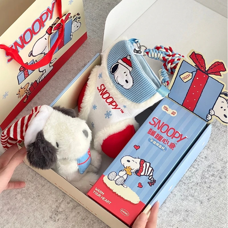 MarTUBE S Noopy Thermos Bottle Gift Set 640ML Practical Cute Water Cup With Sleeve Lanyard Greeting Card Birthday Gift For Fans