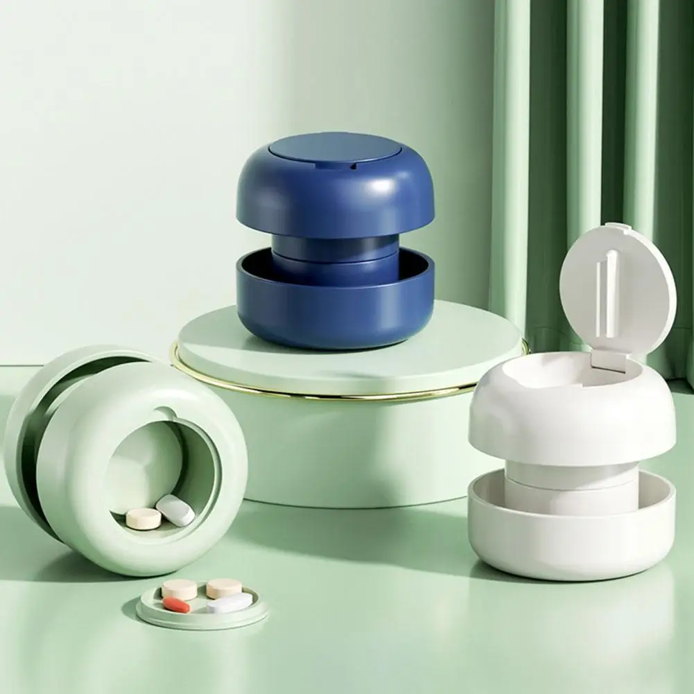 Multifunctional 4 In 1 Pill Cutter Grinder Tablet Splitter Crusher & Storage Case Cut And Crush Pills, Tablets, Vitamins, Drugs