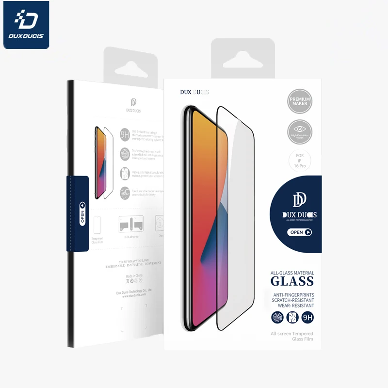 DUX DUCIS 1 Pcs High definition full screen Tempered Glass For Apple iPhone 16 Pro Thin and delicate feel Screen Protector