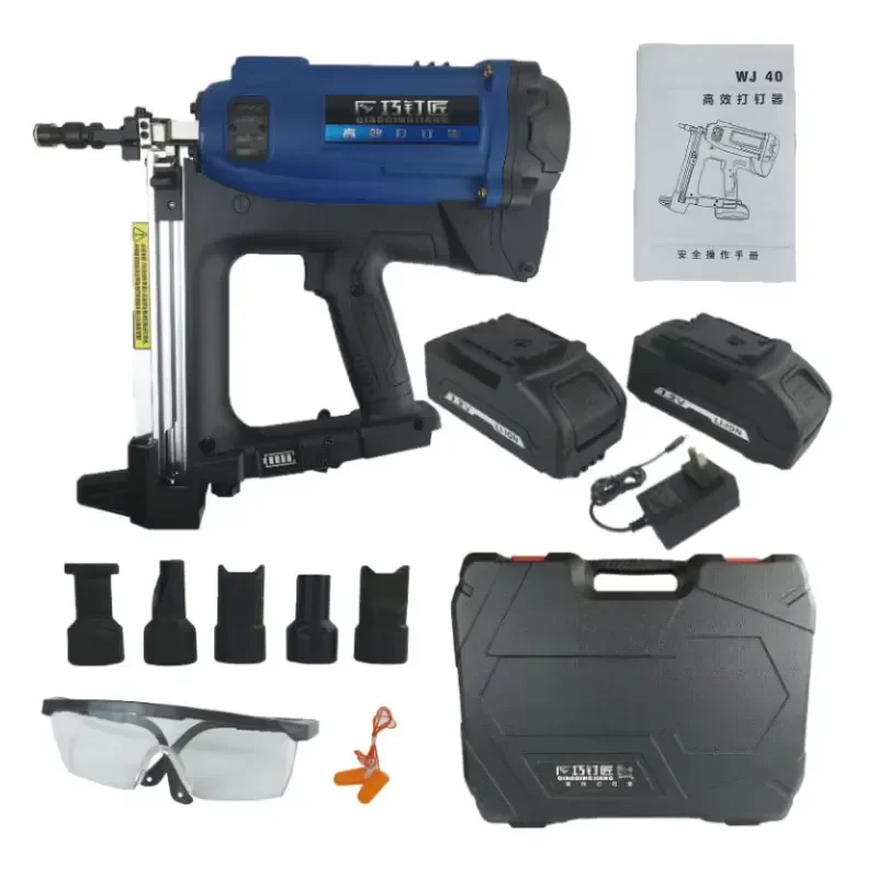 Cordless Battery Operated Coil Nailer Concrete Fastening Stainless Steel 35Nails Capacity 1 Year Warranty Building