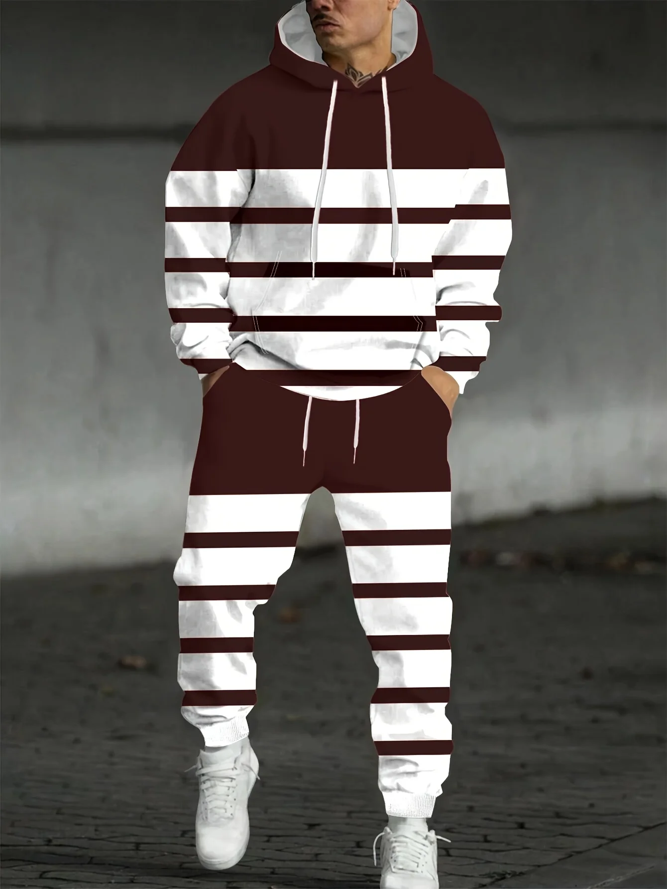

2025 Winter/Autumn Hoodie and Sweatpants Set Fashionable Streetwear and Home Style Classic Fanshion Simple 3D Print Clothes