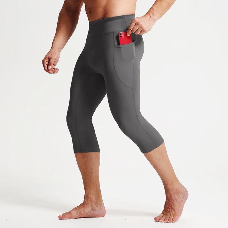 Men Women Kids Boy Girl Children Capri Running Tights GYM 3/4 Pant Basketball Football Soccer Fitness Exercise Sport Leggings 22