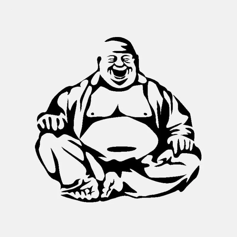 Funny Laughing Buddha Car Sticker Personality Pvc Window Decoration For Various Models Vinyl Waterproof Decal 20cmx20cm