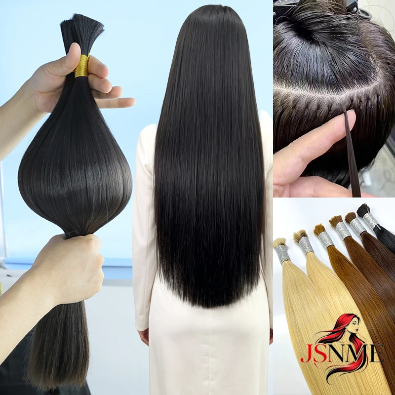 JSNME Bulk Hair Extension Human Hair Extensions Straight 50g Blonde Black Brown Blonde 613 Color For Salon 16
