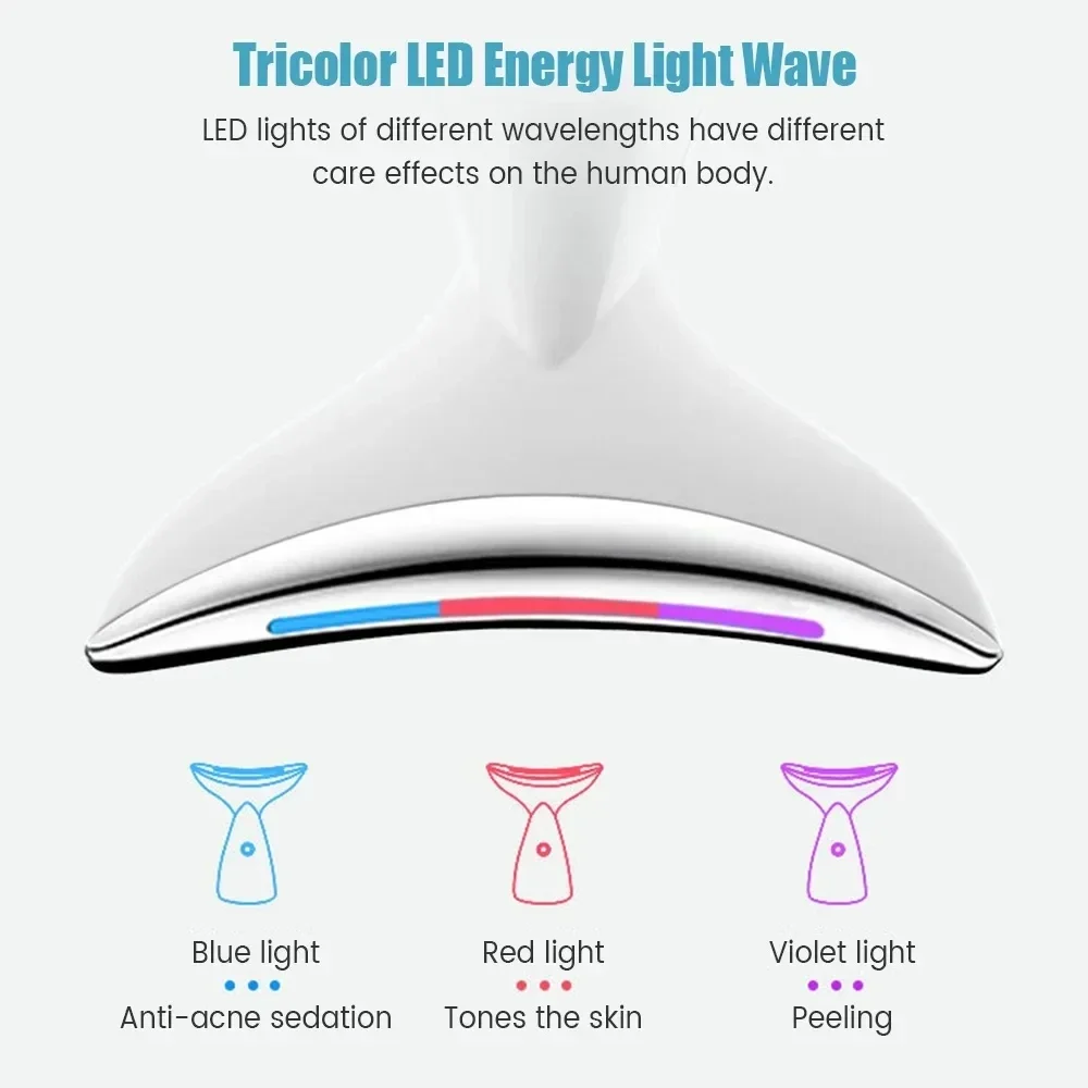 Nek Gezicht Schoonheid Apparaat 3 Kleuren LED Foton Therapie Huid Draai Anti-aging Anti Rimpel Verminderen Dubbele Kin Remover Schoonheidsverzorging