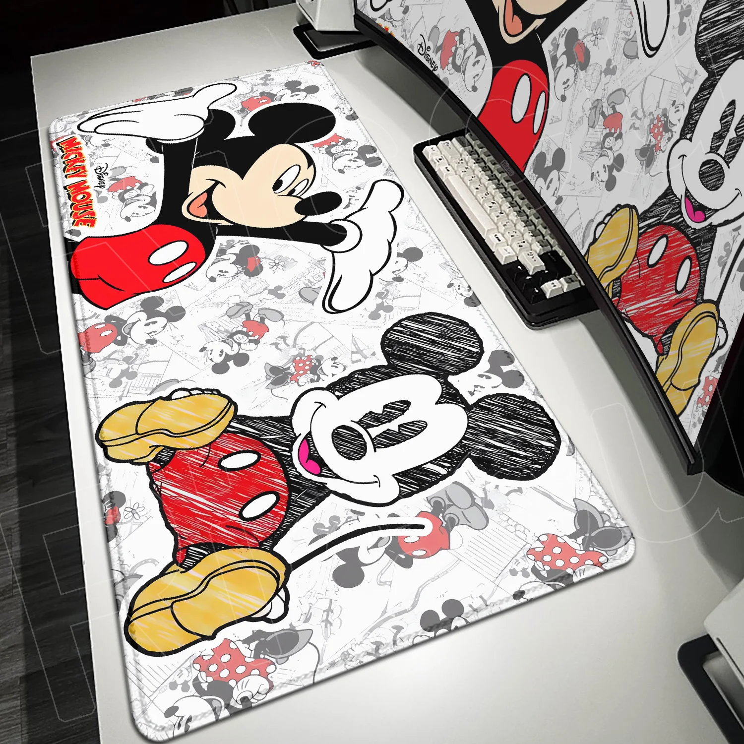 

Kawaii Anime Mickey Gaming Mouse Pad 120x60cm MINISO Disney Oversize Mousepads For PC Gamer Desktop Decoration Office Mouse Mats