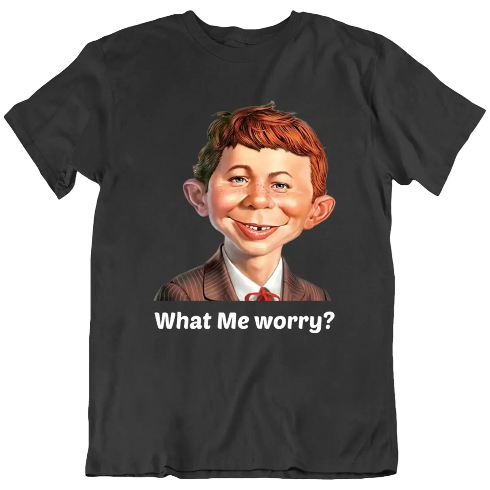 What Me Worry Alfred E Neuman Retro T Shirt New vintage Washed Casual Breathable Comfortable graphic designer clothes