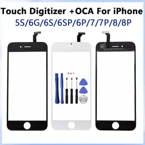 Bilashmart Touch Panel iPhone 6 5 5s 6s 6sp Touch Screen Digitizer Glass Lens Sensor Replacement Parts iPhone7 7P 8 8P TouchScreen