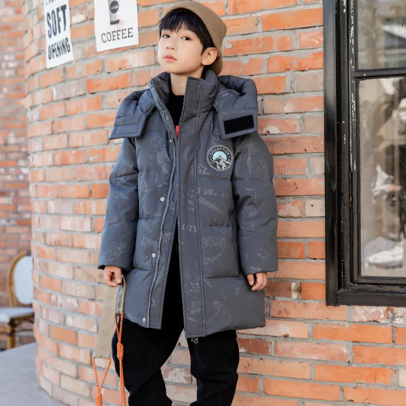 

Boys Down Coat Jacket Cotton Outerwear Windbreak 2023 Newest Thicken Velvet Winter Warm Children's Clothing -10 Degrees Below Ze