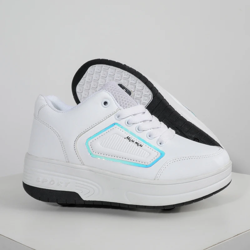 

Girls' 2-Wheel Roller Sneakers: Light-Up Invisible Roller Skates, Kids' Sports Shoes with Hidden Wheels