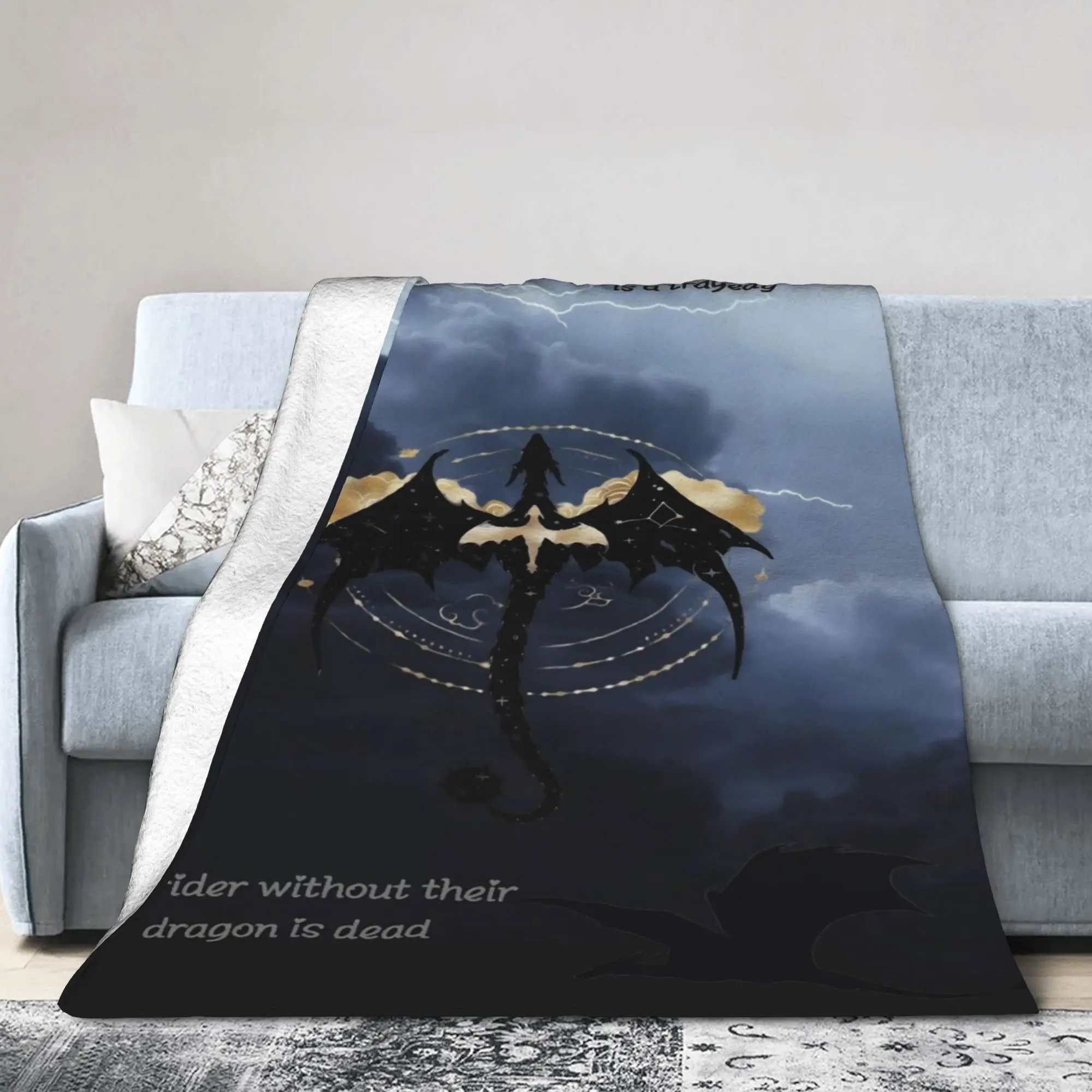 Cozy F-Fourth W-Wing Dragon Blanket Accessories Home Decorative  Throw Blanket Super Warm Flannel for Bedroom