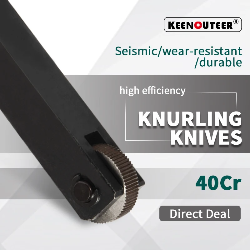 Lathe Cutter Knurling Set Single/Double Wheel Mesh Straight Knurler Holder Pitch for Metal Processing 20mmx18mm