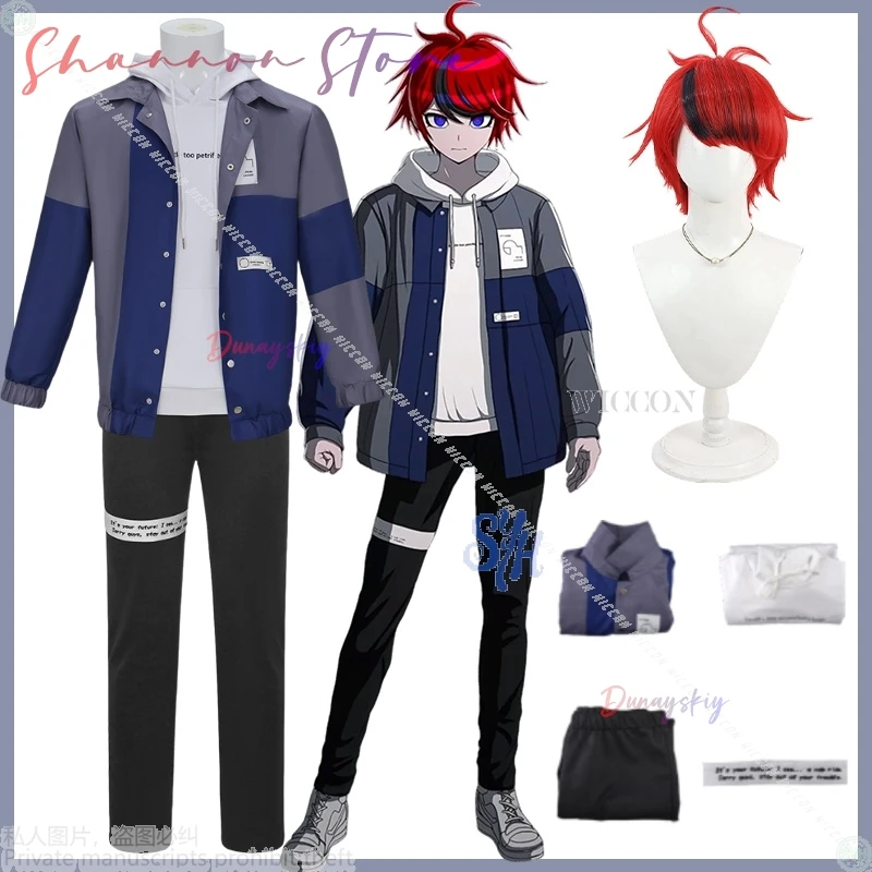 

Sumino Takumi Cosplay The Hundred Game Anime Costume DK Sweatshirt Jacket Punk Pants Wigs 할로윈 의상 Christmas Party Roleplay
