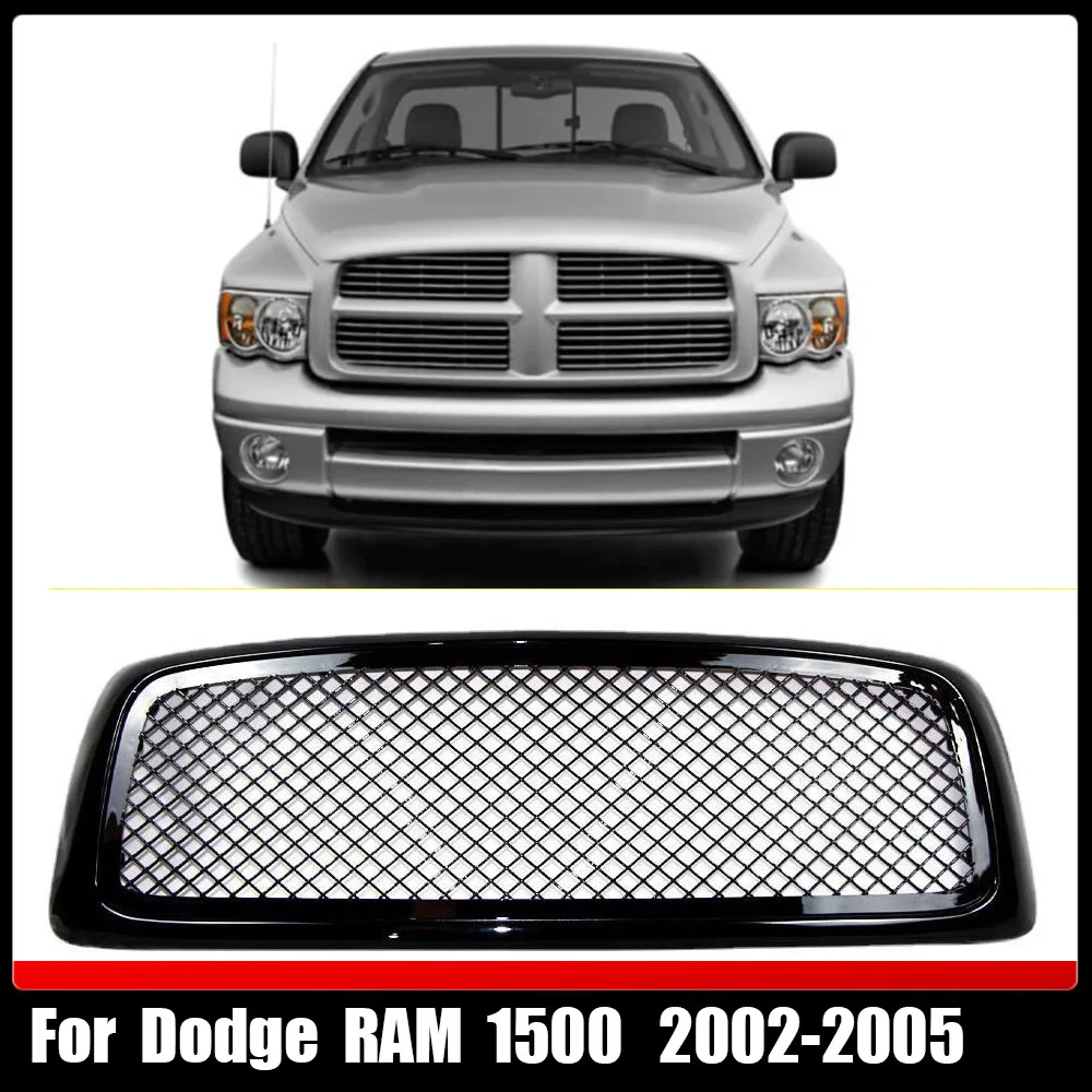 

Racing Grills Decoration Car Front Grid Racing Grills ABS Gloss Black Trim Cover Bumper Grille For Dodge RAM 1500 2002-2005