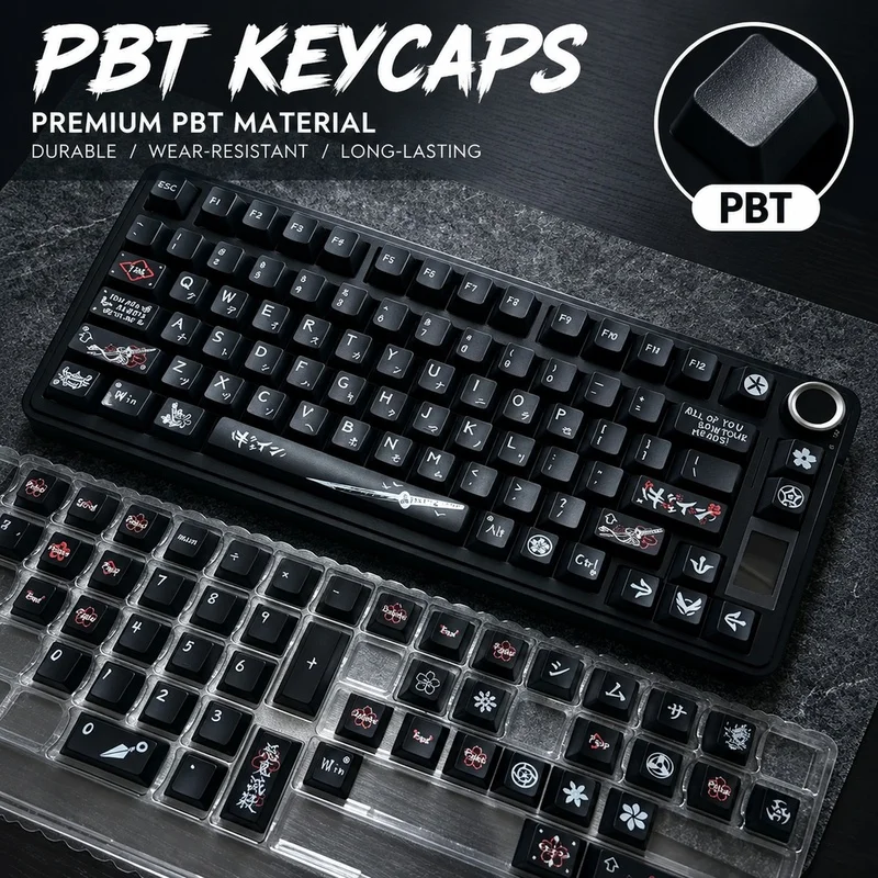 New Retro Black PBT Keycaps,135 Keys Cherry Profile Dye-Sub Custom GMK Key Cap Set For MX Switches Mechanical Keyboards 60% 75% - view 4