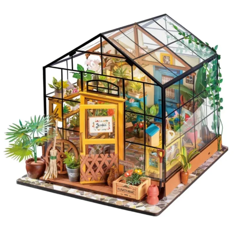 

Набор миниатюрного дома Robotime с мебелью, кукольный домик со светодиодной подсветкой, масштаб 1:24, комплект для детей и взрослых, домашний декор