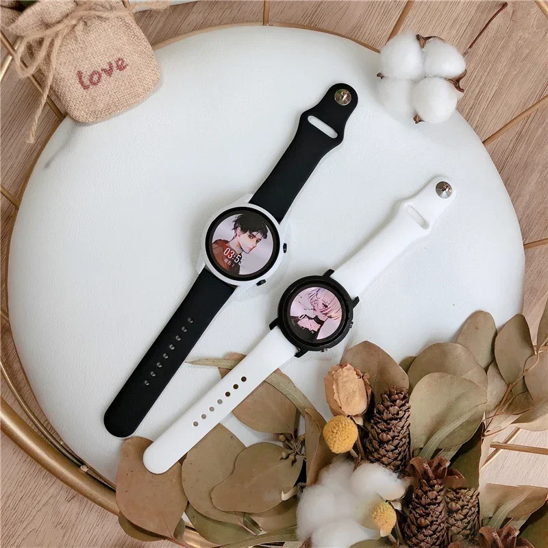 สายรัด18มม. 20มม. 22มม. สำหรับ Samsung Galaxy Watch 7 6 5 /pro/ 4สร้อยข้อมือซิลิโคนคลาสสิค HUAWEI WATCH GT 4-2-2e-3-3 Pro 41/46มม.