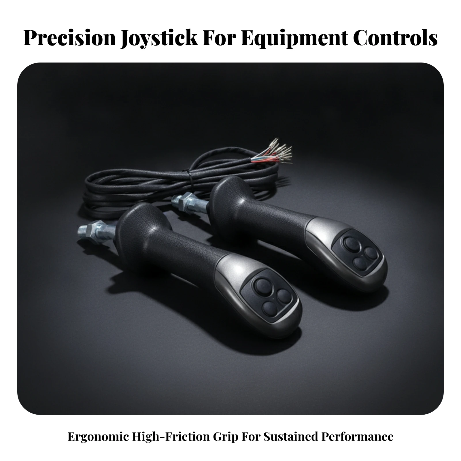 3 Button Excavator Joystick Handle Ergonomic Excavator Joystick Handle Machinery Parts Easy to Operate Wear-Resistant