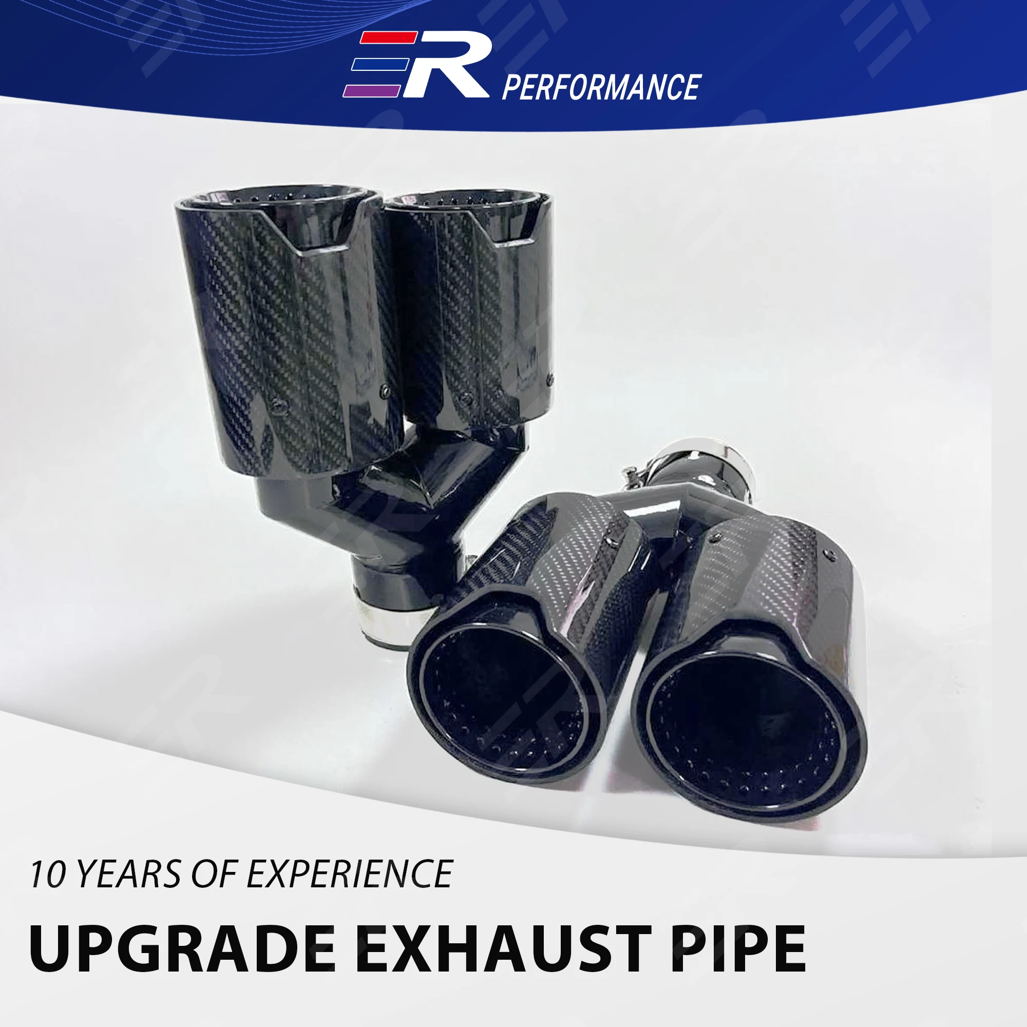 

1 Piece ER Double-out Muffler Tip 304 Stainless Universal Car Accessories Carbon Fiber Exhaust Tips End Pipes For BMW Series