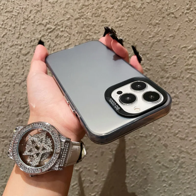 애플 17 프로 맥스 폰 케이스에 적합한 낙하 방지 IMD 컬러 실버, 충격 방지 무광 아이폰 16 보호 케이스