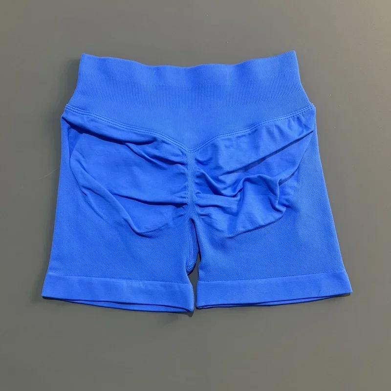 HISTELLO Sportshorts mit niedriger Taille, einfarbig, nahtlos, Po-Lifting, hohe Dehnbarkeit, atmungsaktiv, für Yoga, Fitness, Workout – Detail 27