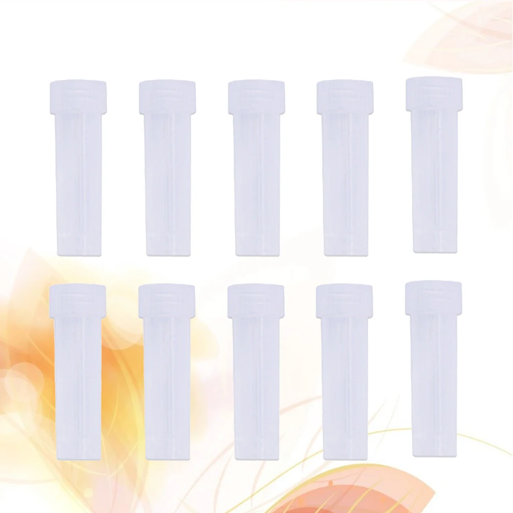 

10 pcs 6X2Cm Transparent Plastic Storage Bottles For Needles Beads Diy Clear Container Needle Organizer Jar Bead Storage Tube