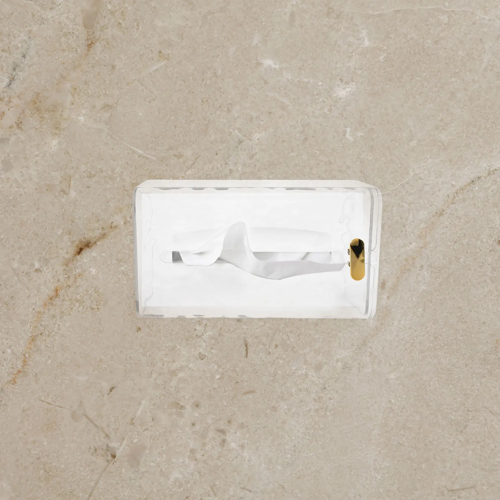 

Wall-Mounted Paper Tissue Box Holder Organizer Bathroom Napkin Storage No Punch Damage-Free for Ceramic Tile Stainless Steel