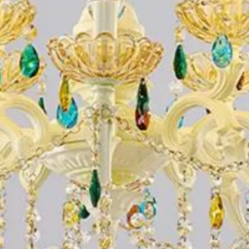 Contemporary Colour Crystal Pendent Lamp European Luxury Living Room Restaurant Bedroom Girl's Room