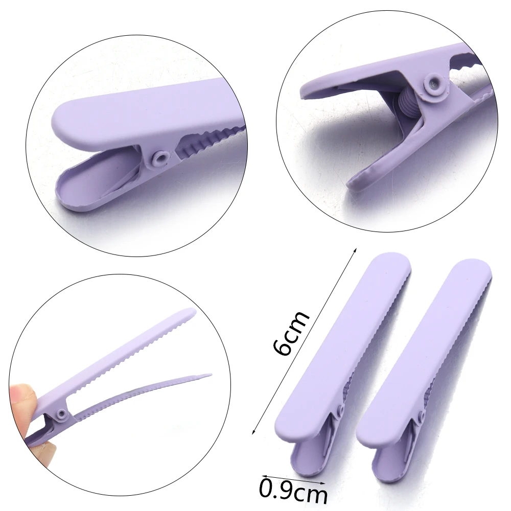 20 Stück Haarspangen zum Stylen und Abschneiden, 6 cm matte Alligator-Haarspangen, Haarspangen ohne Falten, Metall-Haarspange – Detail 1