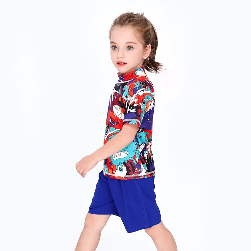 Proteção UV infantil Camiseta de natação, roupa de praia Rash Guard, roupa de banho para meninas e meninos, UPF50, 3-11T