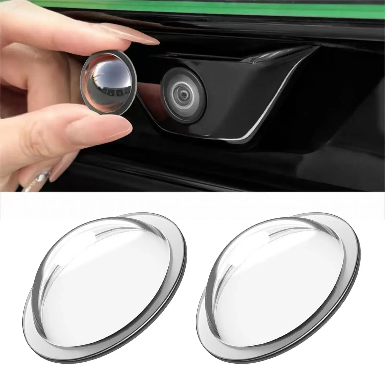 Car Front Camera Protector Adhesive Anti-Scratch 1 Pair Car Camera Lens Protector for Road Trips City Touring Commuting Drivers