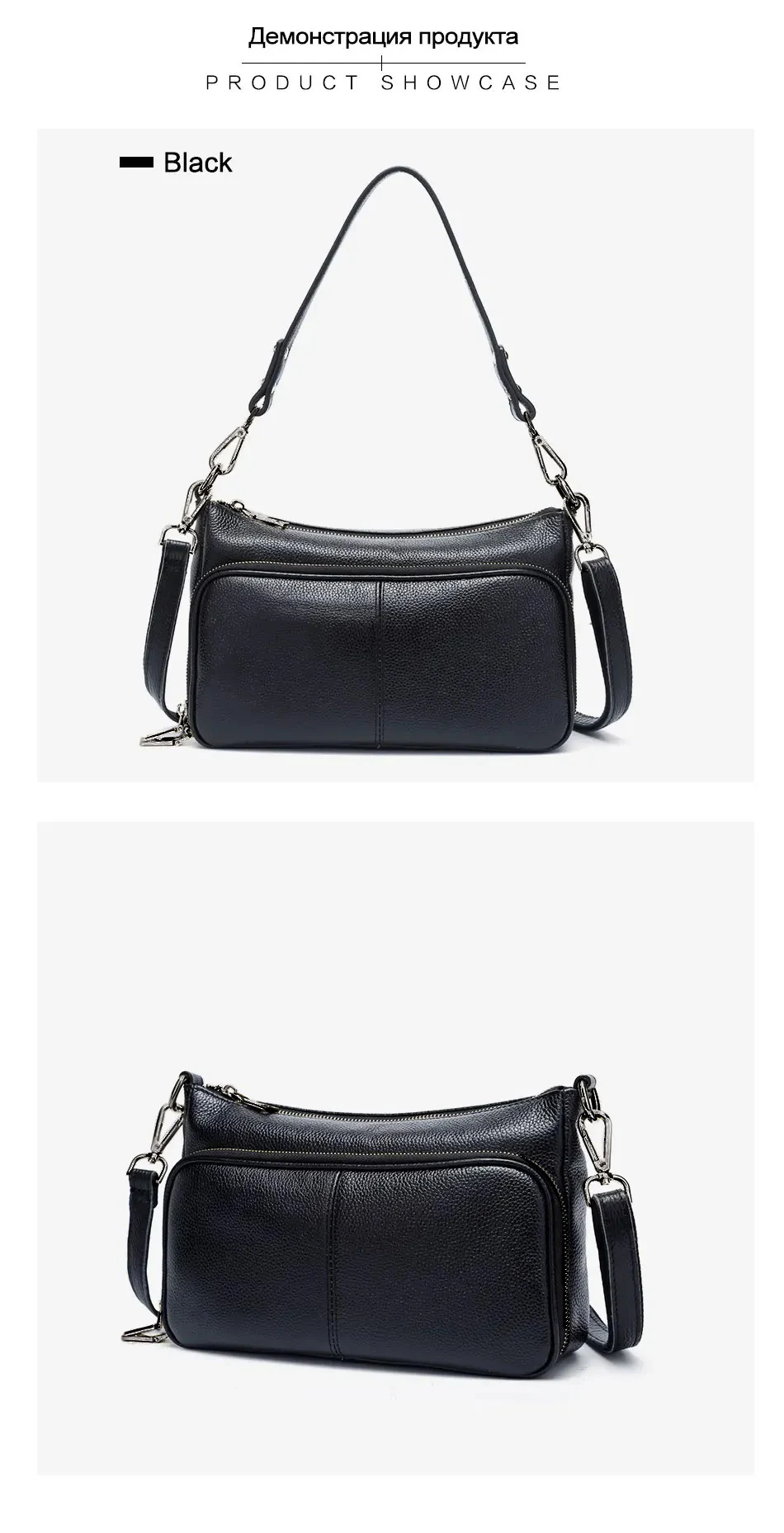 Zency Damen-Umhängetasche aus 100 % echtem Leder, hellviolett, Umhängetasche, Handtasche, modische Hobo-Tasche, Messenger-Taschen, Sac Bolsa – Detail 10
